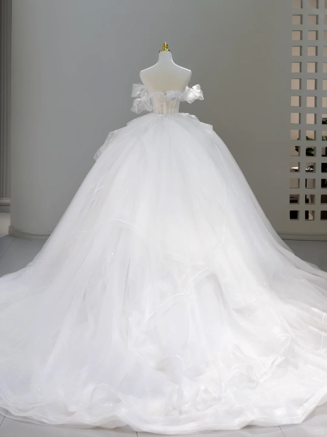 Vestido de novia princesa, vestido de fiesta con hombros descubiertos, vestido de novia largo de tul blanco, vestidos de novia sencillos, vestidos de novia modestos DH2044