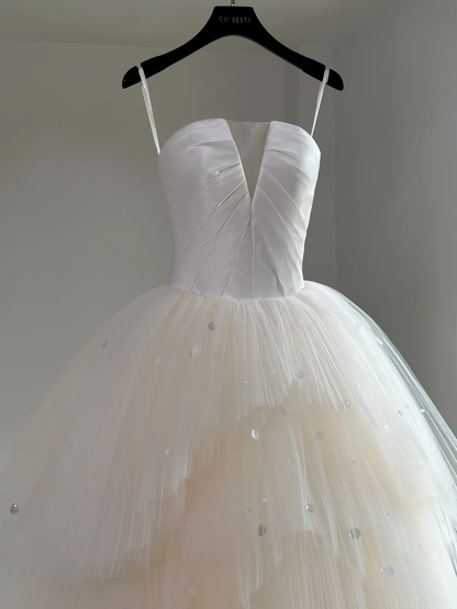 Vestido de novia de ensueño, vestido de novia, vestido de fiesta, vestido de novia sin tirantes de tul, vestidos de novia de manga larga, vestidos de novia modestos DH2049