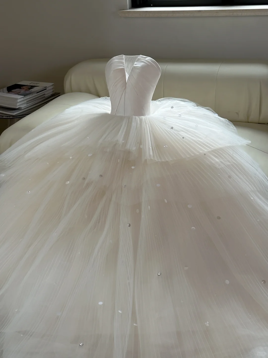 Vestido de novia de ensueño, vestido de novia, vestido de fiesta, vestido de novia sin tirantes de tul, vestidos de novia de manga larga, vestidos de novia modestos DH2049