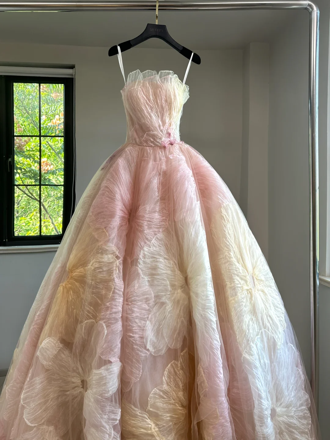 Hermoso vestido de quinceañera largo con escote corazón de tul rosa y flores, vestido formal para dulces 17, vestido de 15 años, vestido de dulces 16 DH2055