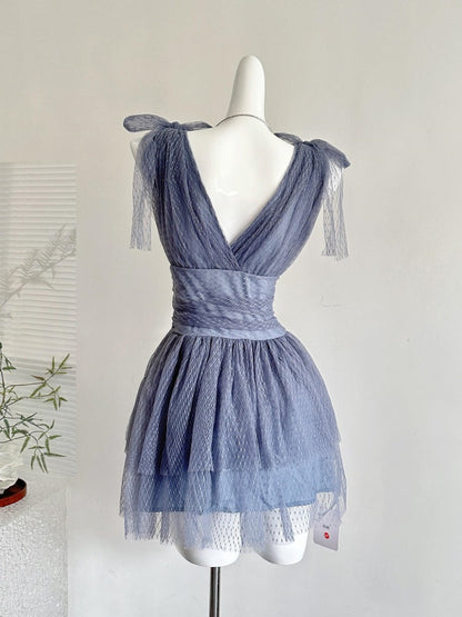Cute A Line V Neck Tulle Gray Formal 8th Grade Homecoming Dresses Middle School Short Cocktail Gowns Graduation Dress Hoco Outfits DH2084
