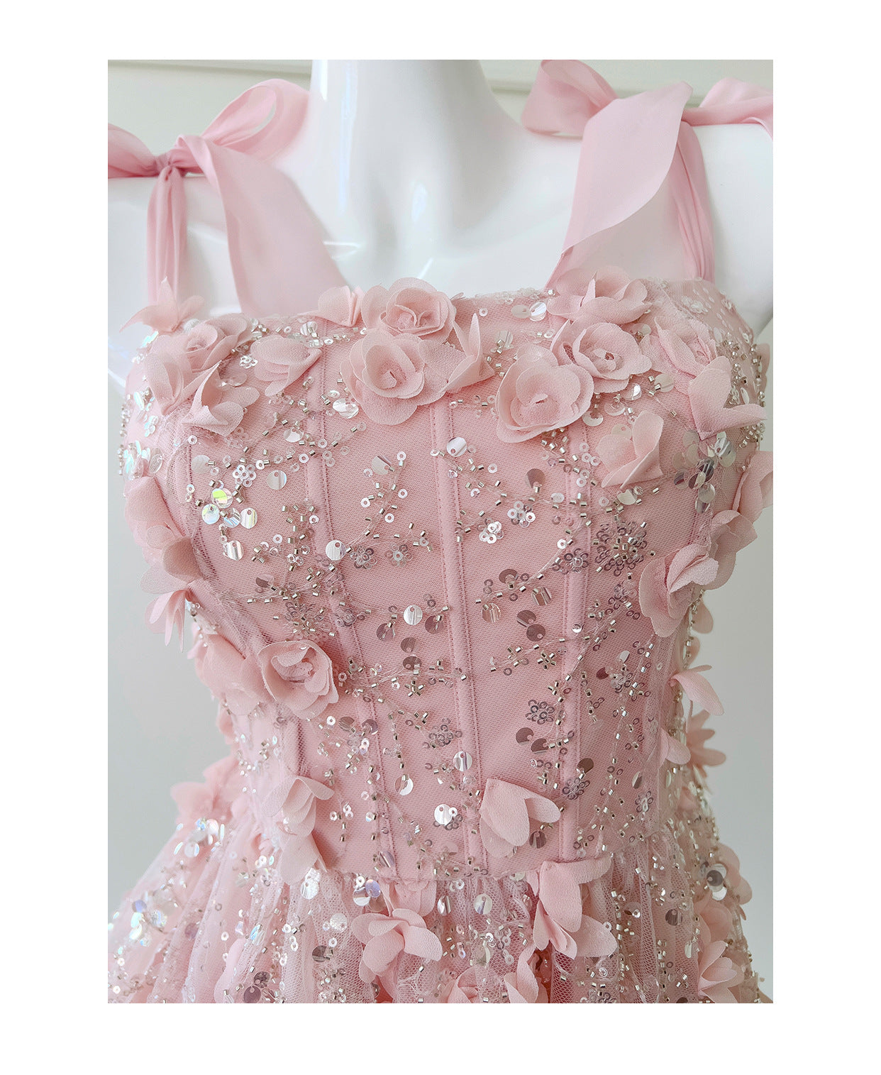 Modest A Line Spaghetti Straps Pink Sequin Formal 8th Grade Homecoming Dresses Middle School Short Birthday Gowns Graduation Dress Hoco Outfits DH2104