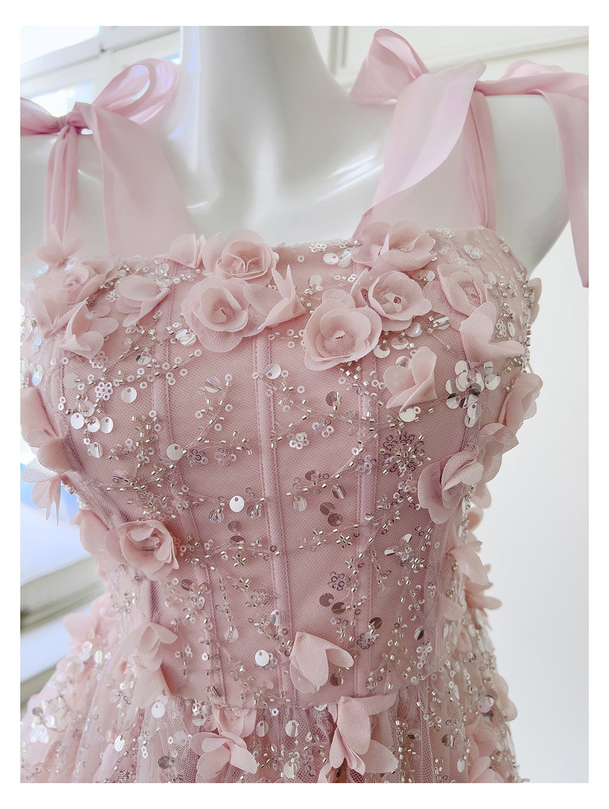 Modest A Line Spaghetti Straps Pink Sequin Formal 8th Grade Homecoming Dresses Middle School Short Birthday Gowns Graduation Dress Hoco Outfits DH2104