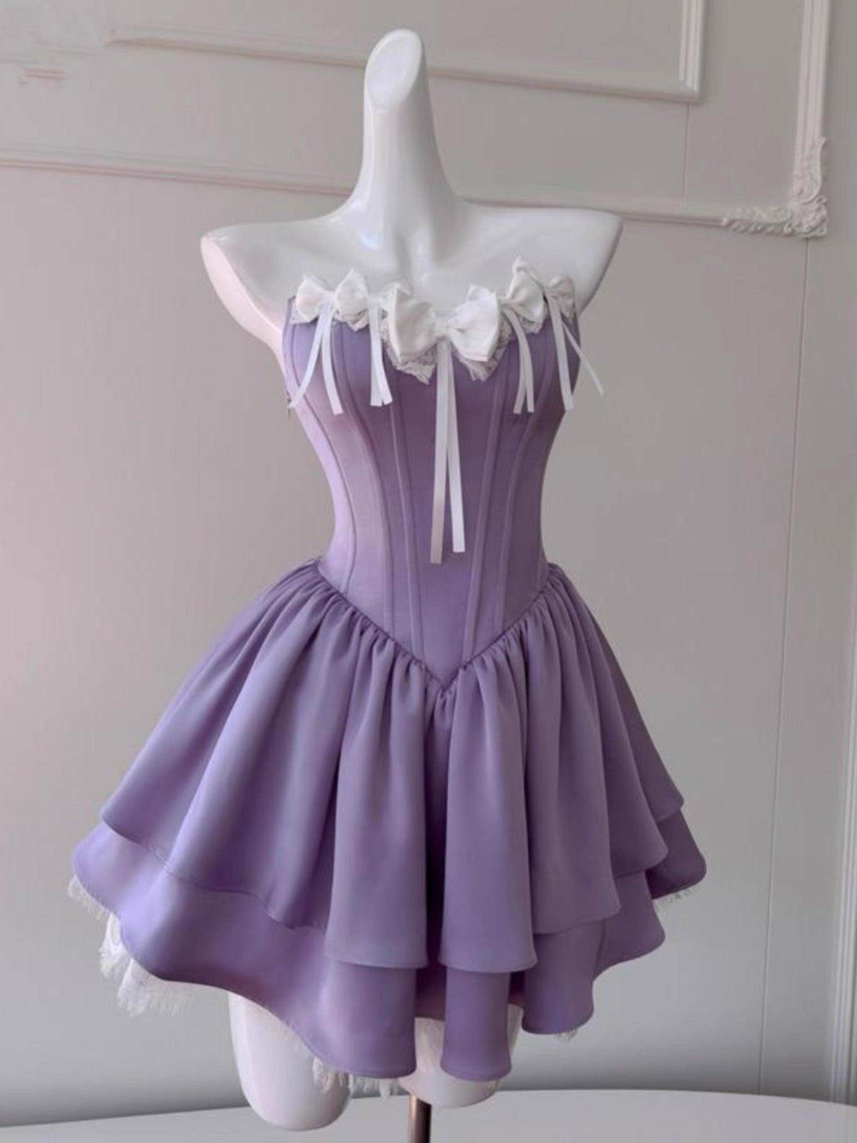 Vestido de fiesta corto de satén color uva con escote en forma de A, corte modesto, para regreso a casa, para estudiantes de secundaria, para cumpleaños número 21, para graduación, para cóctel, DH2178