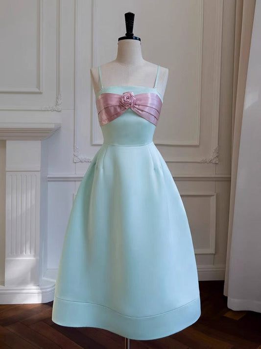 Vestido formal de satén con tirantes finos, corte A, para regreso a casa, para estudiantes de secundaria, para 20.º cumpleaños, graduación, cóctel, DH2183