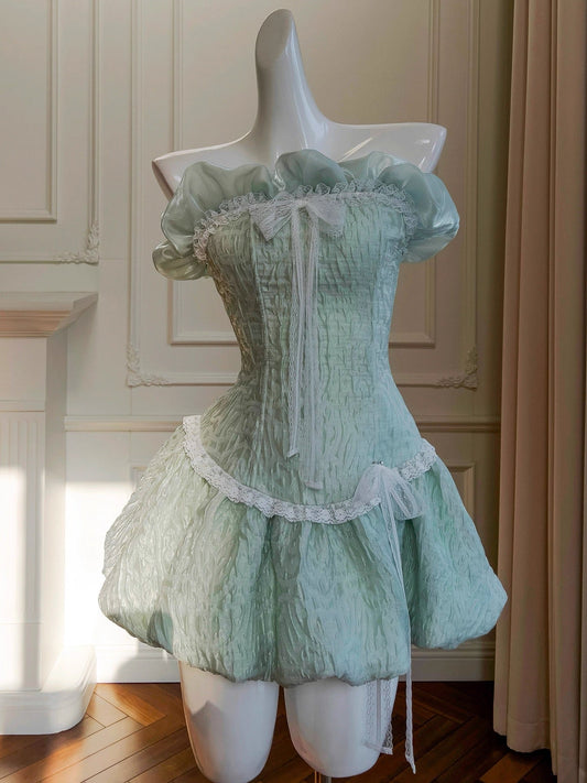 Hermoso vestido de fiesta sin tirantes en satén verde menta, vestido formal de regreso a casa, vestido corto para estudiantes de secundaria, vestido de graduación para cumpleaños número 21, minivestido de cóctel DH2184