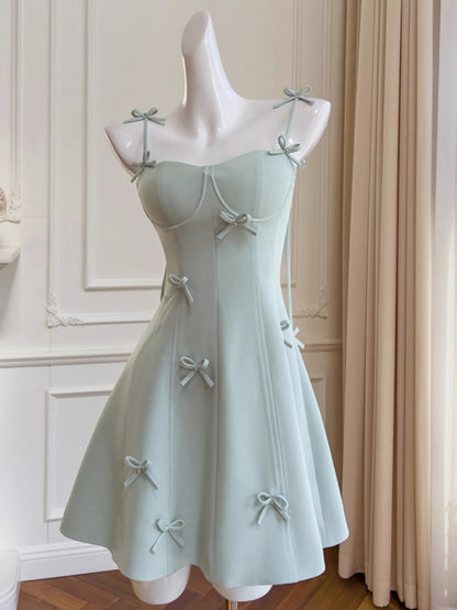 Aesthetic A line Spaghetti Straps Mint Green Formal Mini Homecoming Dress Middle School Short 17th Birthday Outfits Graduation Dress Hoco Dresses DH2187