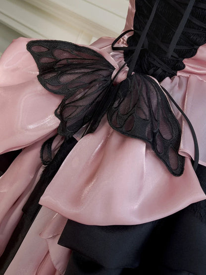 Vestido de fiesta corto de cóctel, formal, con cuello alto y espalda de corsé negro, para regreso a casa, de verano, para escuela secundaria, para el 16.º cumpleaños, DH2192