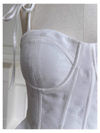 Vestido corto de satén blanco con tirantes finos, corte A, para fiesta de bienvenida, para graduación, para cumpleaños número 20, para cóctel, DH2197