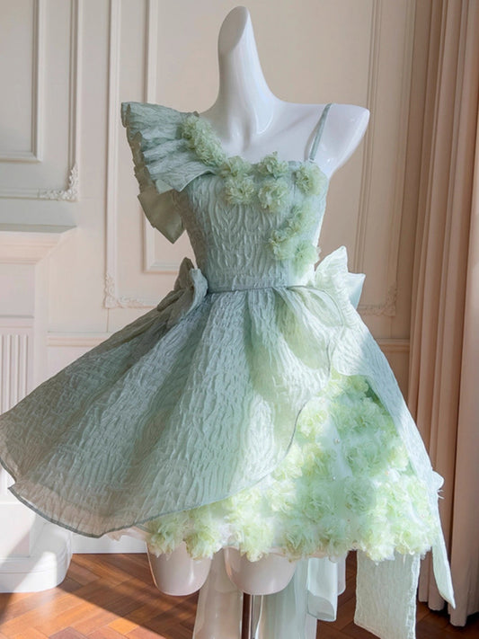 Lindo vestido de fiesta de satén verde menta, corto y formal, para regreso a casa, para estudiantes de secundaria, para cumpleaños número 20, para graduación, para cóctel, DH2200