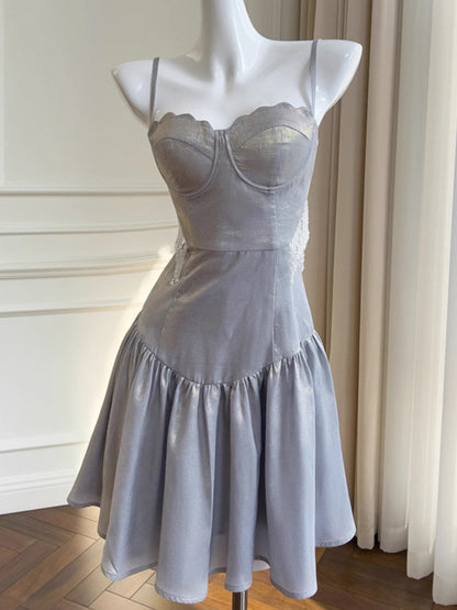 Vestido corto de fiesta con tirantes finos, corte A, para graduación, cóctel, para estudiantes de secundaria, DH2205