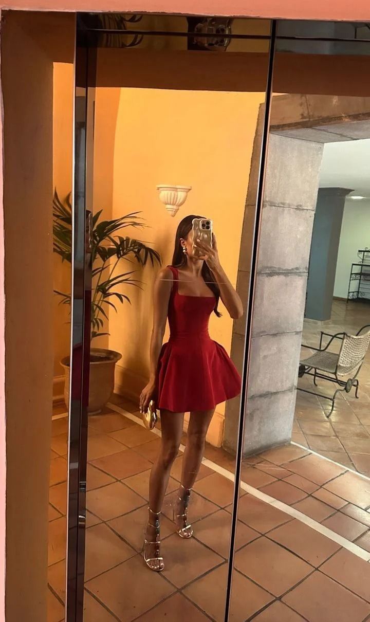 Hermosos vestidos de fiesta formales de corte A en color burdeos, vestidos cortos para el 21.º cumpleaños, vestidos de graduación, mini vestidos de cóctel DH2275