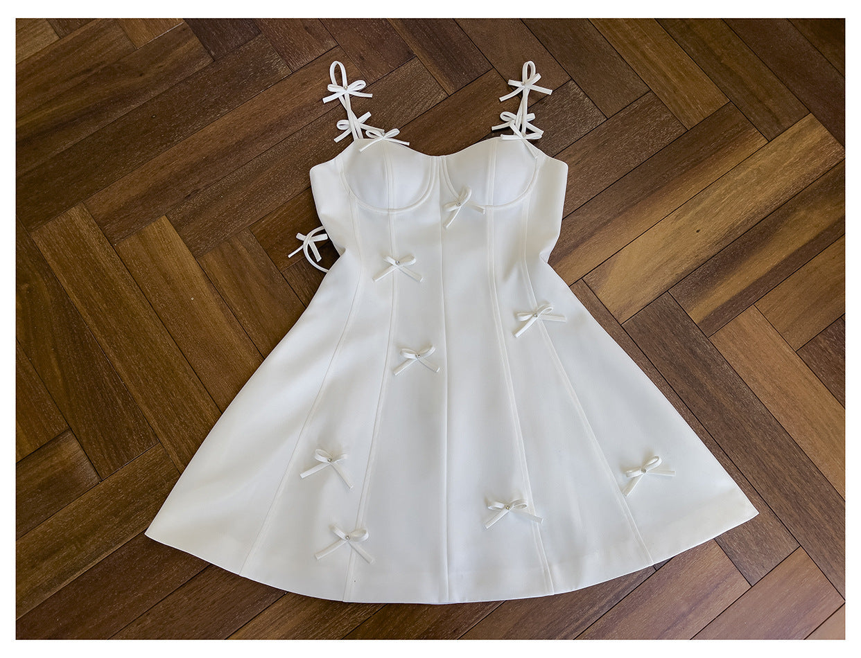 Vestidos blancos cortos de fiesta formales de graduación, corte A, tirantes finos, para estudiantes de secundaria, para cumpleaños número 21, minivestidos de cóctel DH2295