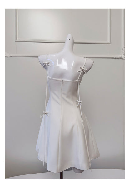 Vestidos cortos de satén blanco con tirantes finos, corte A, para fiesta de bienvenida, para graduación, para cumpleaños número 21, para estudiantes de secundaria, minivestidos de cóctel DH2296