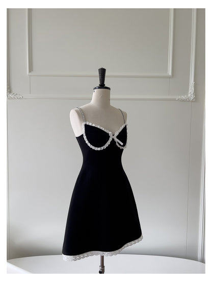 Hermosos vestidos de fiesta cortos de satén negro con tirantes finos y corte en A para la escuela secundaria, vestidos cortos para el 21.º cumpleaños, vestidos de graduación, mini vestidos de cóctel DH2300
