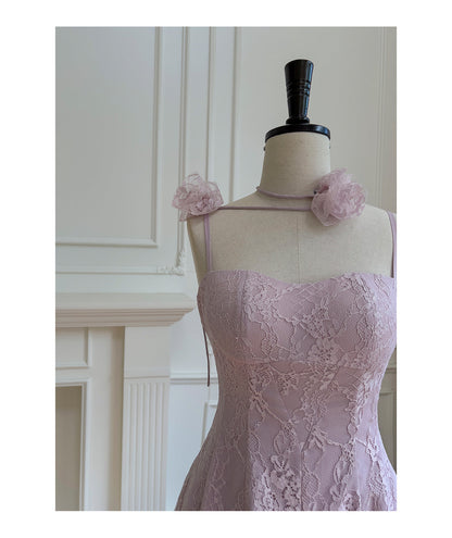 Vestidos cortos de fiesta formales de encaje rosa con tirantes finos y corte en A para la escuela secundaria, vestidos cortos para el 21.º cumpleaños, vestidos de graduación, mini vestidos de cóctel DH2303