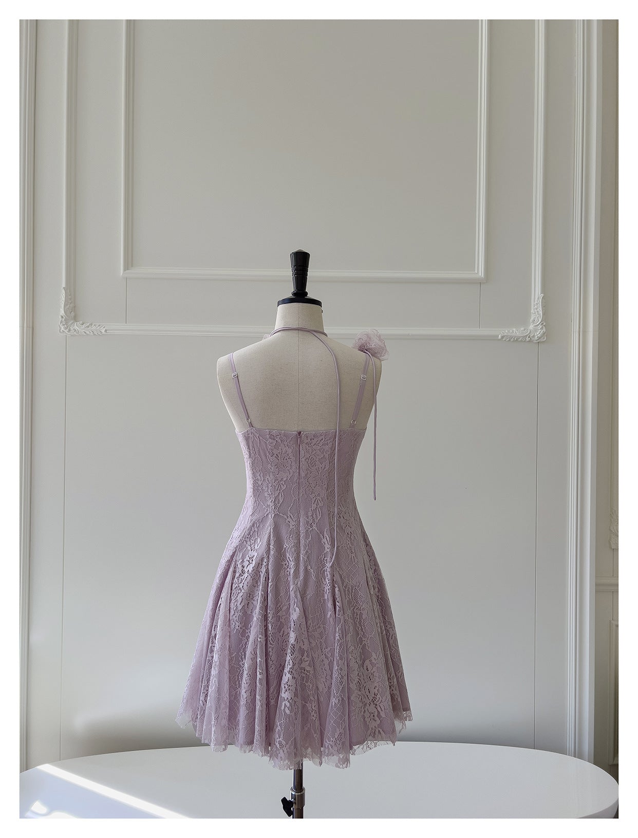 Vestidos cortos de fiesta formales de encaje rosa con tirantes finos y corte en A para la escuela secundaria, vestidos cortos para el 21.º cumpleaños, vestidos de graduación, mini vestidos de cóctel DH2302