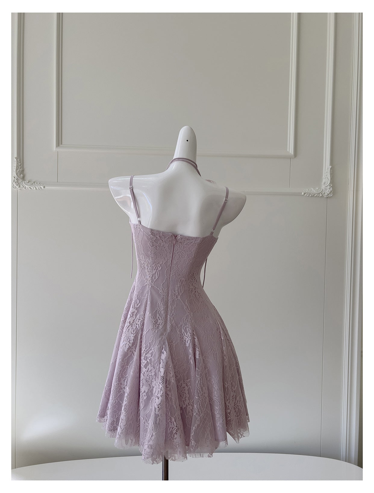 Vestidos cortos de fiesta formales de encaje rosa con tirantes finos y corte en A para la escuela secundaria, vestidos cortos para el 21.º cumpleaños, vestidos de graduación, mini vestidos de cóctel DH2303
