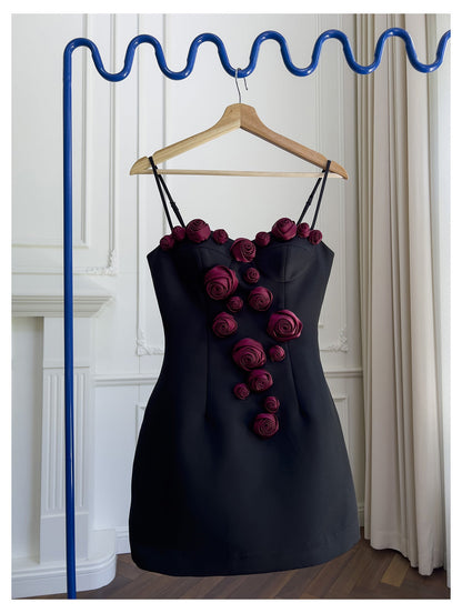 Hermoso vestido de fiesta con tirantes finos, vestido negro corto, vestidos formales de bienvenida para secundaria, atuendos cortos para 21 cumpleaños, vestido de graduación, mini vestidos de cóctel DH2305