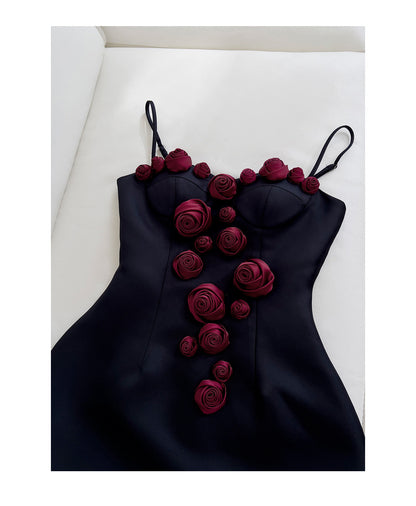 Hermoso vestido de fiesta con tirantes finos, vestido negro corto, vestidos formales de bienvenida para secundaria, atuendos cortos para 21 cumpleaños, vestido de graduación, mini vestidos de cóctel DH2305