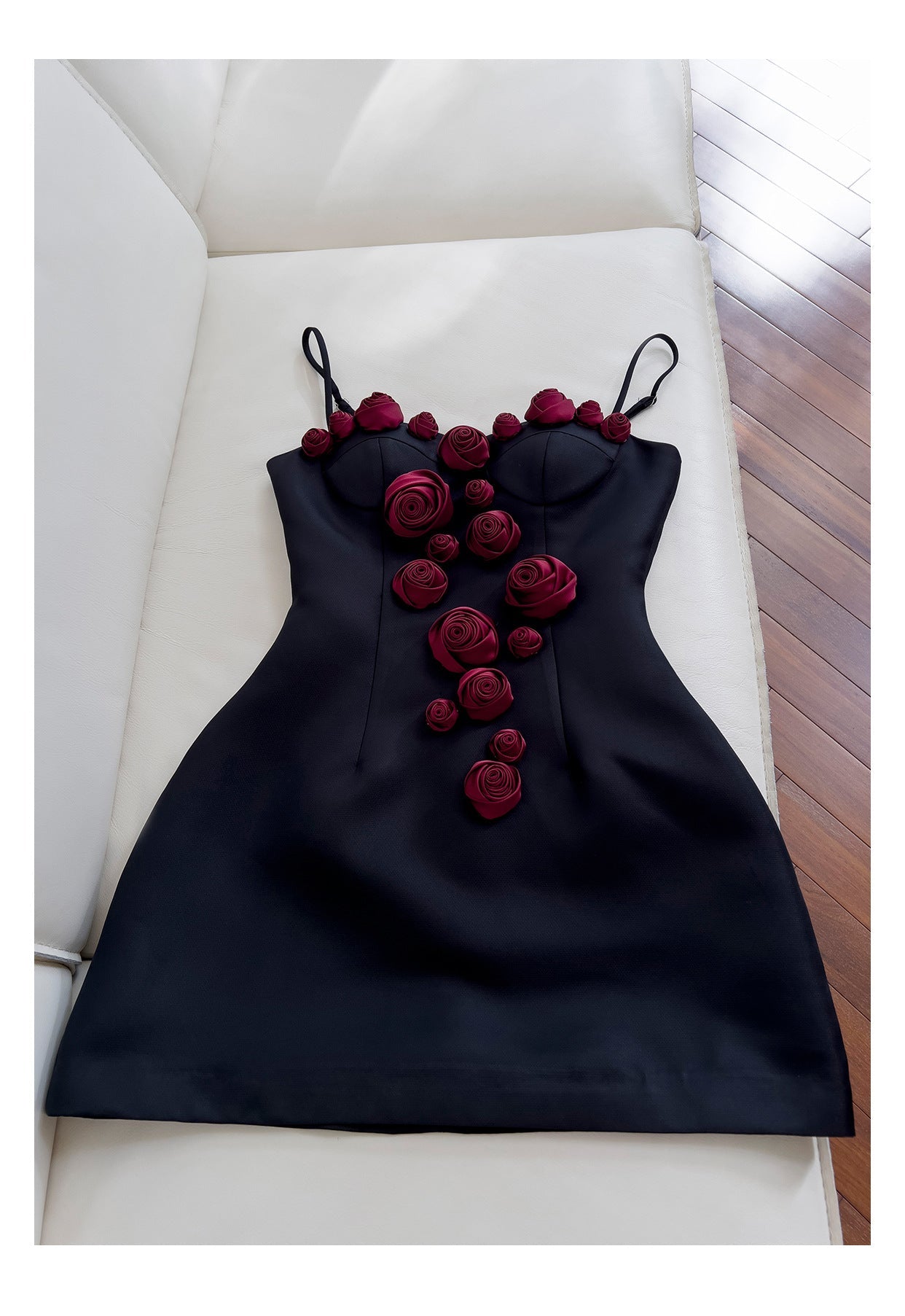 Hermoso vestido de fiesta negro con tirantes finos, corto, formal, para regreso a casa, para estudiantes de secundaria, para cumpleaños número 21, vestido de graduación, minivestido de cóctel DH2304