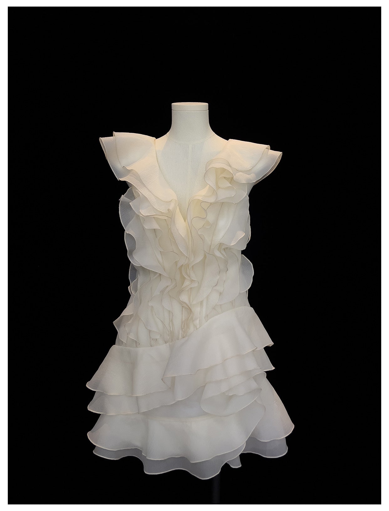 Hermosos vestidos de fiesta cortos de gasa color marfil con escote en V y corte A, para graduación, cóctel, para estudiantes de secundaria, DH2306