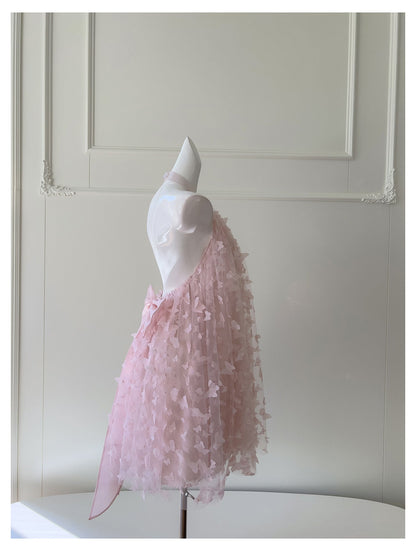 Hermosos vestidos de fiesta de graduación con cuello alto, encaje rosa, corte A, para estudiantes de secundaria, cortos, para cumpleaños número 21, vestidos de graduación, mini vestidos de cóctel DH2307