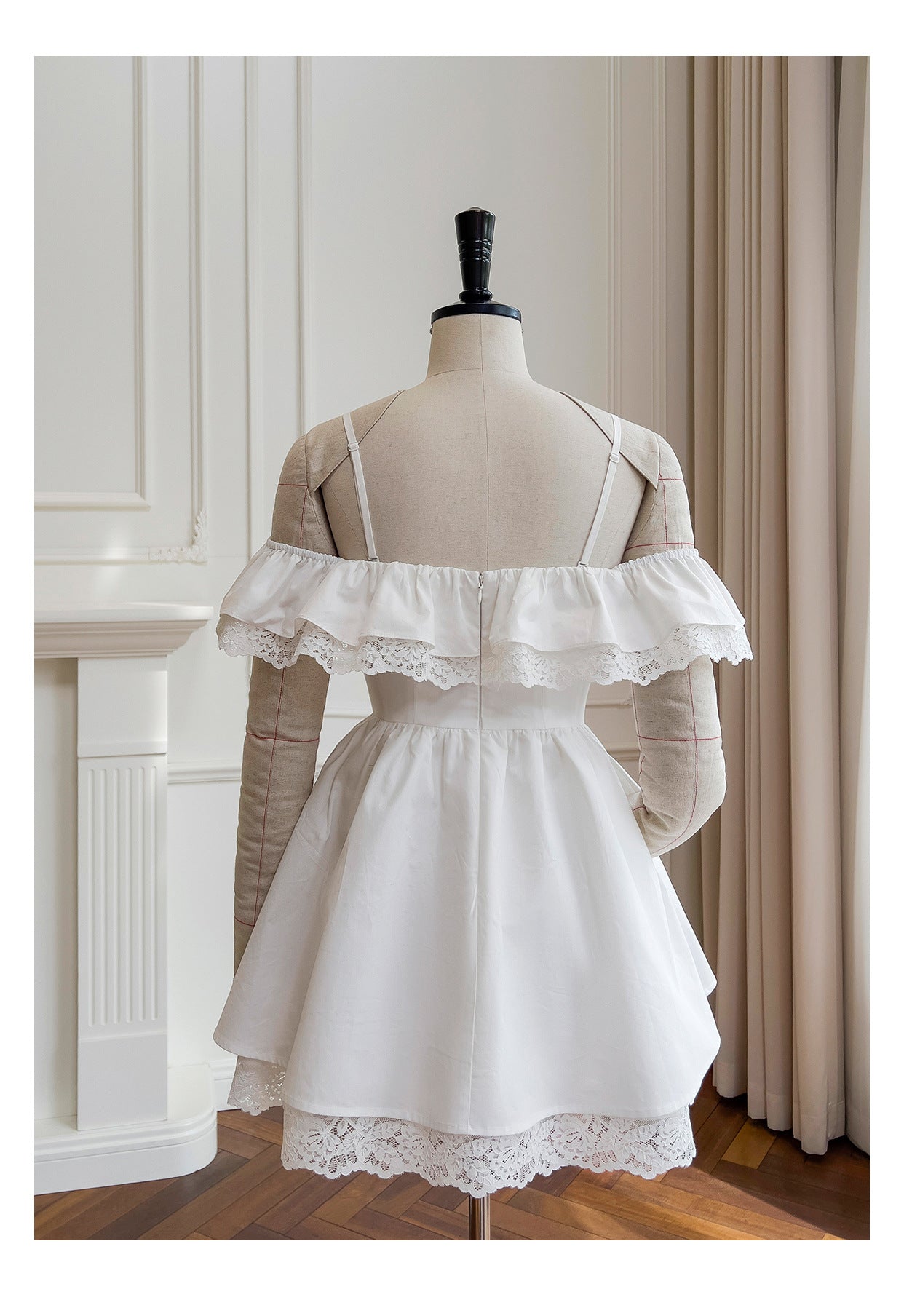 Hermosos vestidos blancos cortos de fiesta formales de corte A con hombros descubiertos para la escuela secundaria, vestidos cortos para el 21.º cumpleaños, vestidos de graduación, mini vestidos de cóctel DH2308