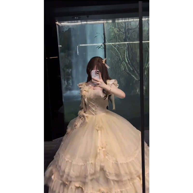 Vestido de fiesta con escote cuadrado para verano, vestido de lolita para 18 cumpleaños, atuendo de lolita DH2401