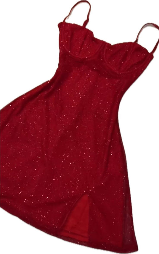 Hermosos vestidos de fiesta formales de verano para octavo grado, con tirantes finos, en color burdeos, DH245