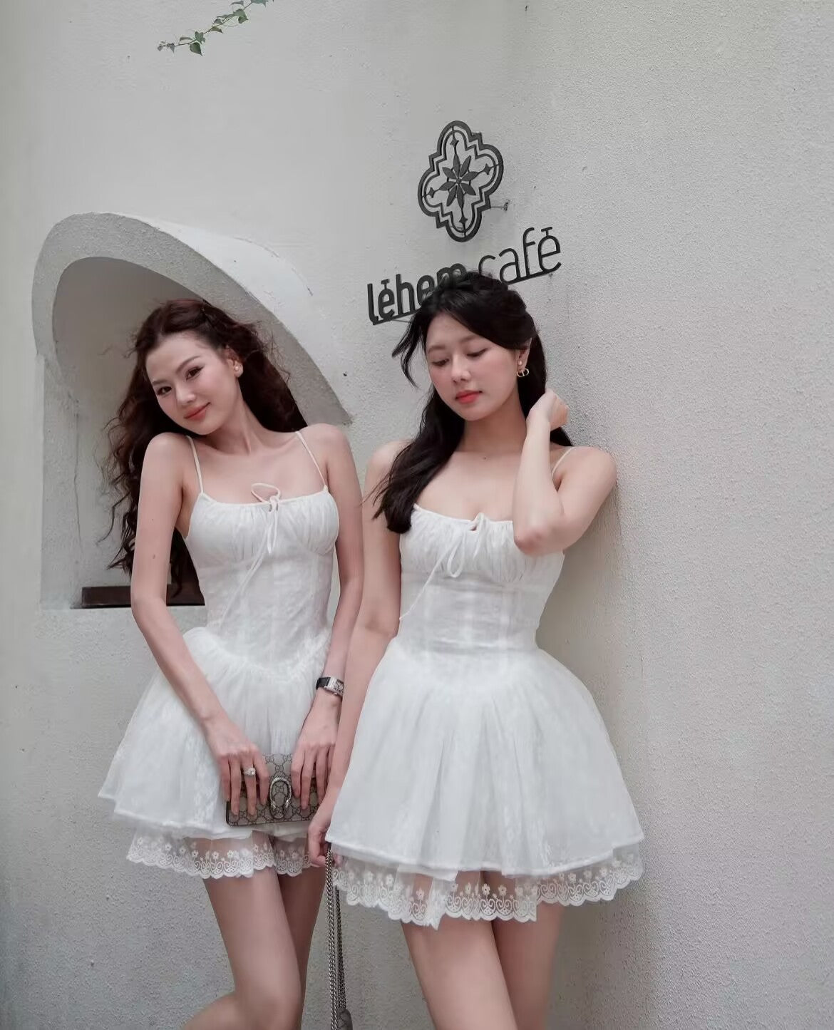 Vestidos cortos de fiesta de bienvenida con encaje blanco, tirantes finos y corte A, para 16 cumpleaños, graduación, cóctel, DH2454