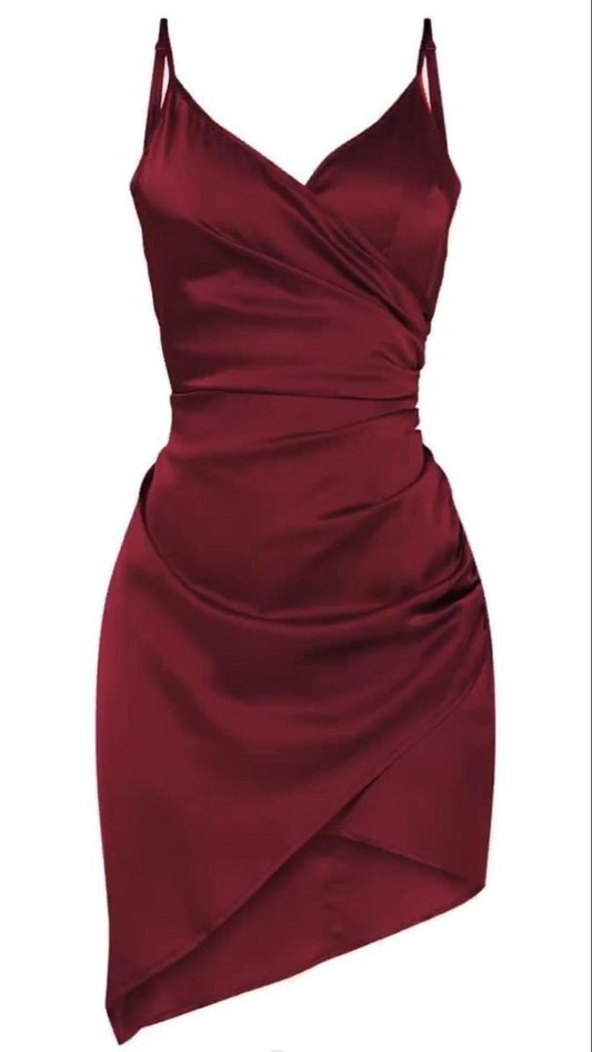 Hermosos vestidos de fiesta cortos burdeos con tirantes finos para octavo grado, vestido de verano para escuela secundaria, atuendos para fiesta de bienvenida DH246