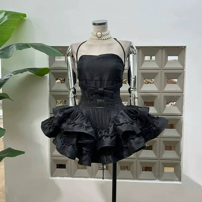 Vestido de fiesta modesto sin tirantes, de satén rosa, corto, formal, para regreso a casa, para estudiantes de secundaria, para cumpleaños número 20, vestido de graduación, vestido de cóctel DH2460
