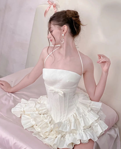 Vestido de fiesta modesto sin tirantes, de satén rosa, corto, formal, para regreso a casa, para estudiantes de secundaria, para cumpleaños número 20, vestido de graduación, vestido de cóctel DH2460