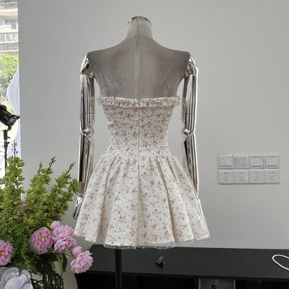 Modest A line Sweetheart Floral Blue Short Formal Homecoming Dress Middle School Short 18th Birthday Outfits Graduation Dress Cocktail Dresses DH2461
