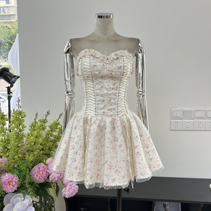 Modest A line Sweetheart Floral Blue Short Formal Homecoming Dress Middle School Short 18th Birthday Outfits Graduation Dress Cocktail Dresses DH2461