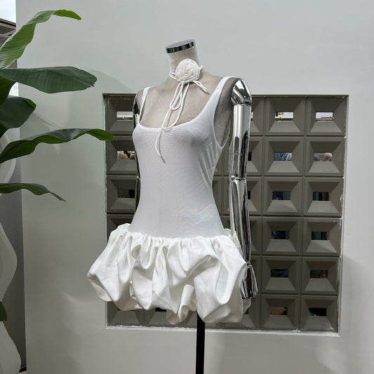 Vestido blanco corto ajustado de fiesta, con escote cuadrado y corte ajustado, para celebrar 18 años, graduación y cóctel, DH2468