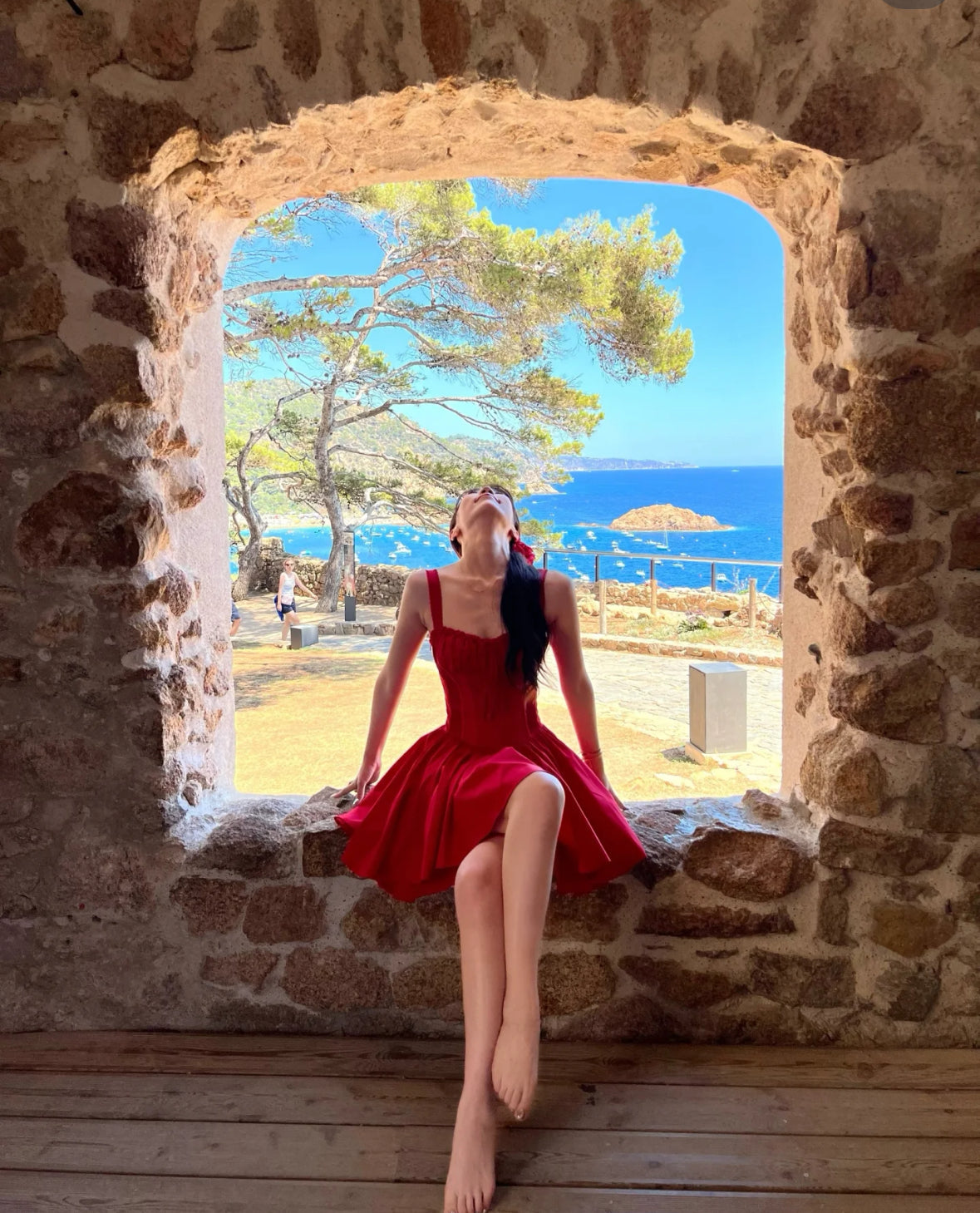 Simple A line Square Neck Red Short Homecoming Dress Summer Hoco Dresses Mini Cocktail Dress DH2469