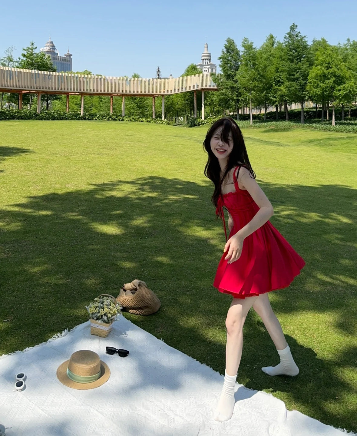 Simple A line Square Neck Red Short Homecoming Dress Summer Hoco Dresses Mini Cocktail Dress DH2469