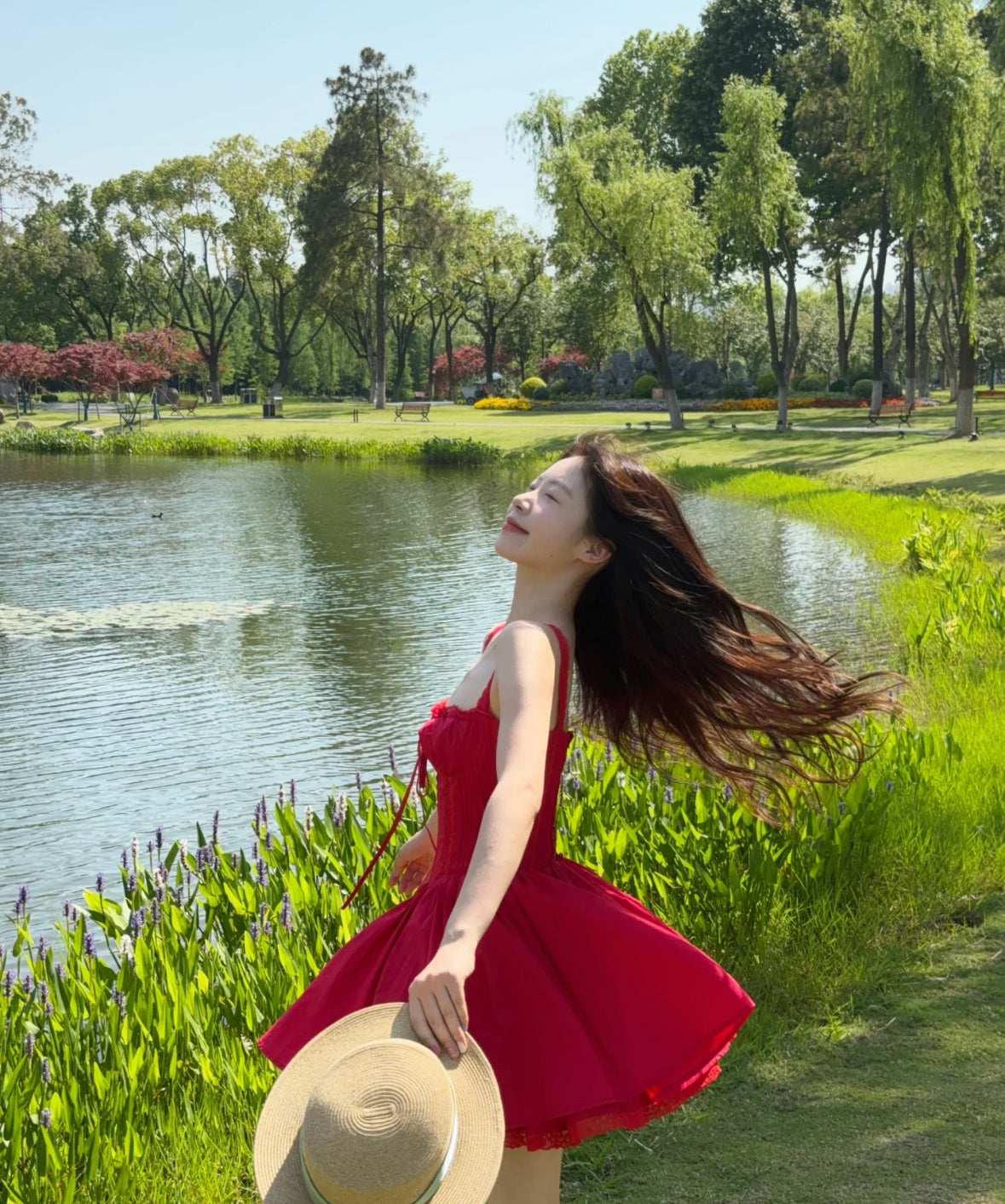 Simple A line Square Neck Red Short Homecoming Dress Summer Hoco Dresses Mini Cocktail Dress DH2469