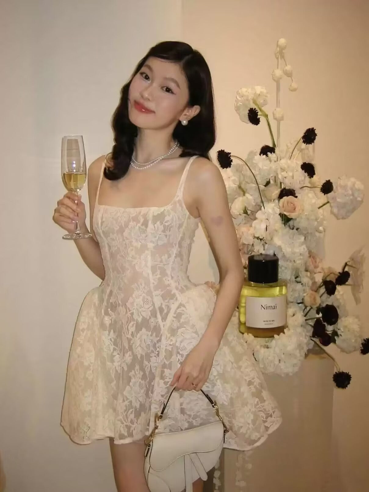 Hermosos vestidos de fiesta formales de encaje blanco con escote cuadrado y corte A, vestidos cortos para cumpleaños número 16, vestidos de graduación, mini vestidos de cóctel DH2473