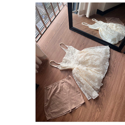 Hermosos vestidos de fiesta formales de encaje blanco con escote cuadrado y corte A, vestidos cortos para cumpleaños número 16, vestidos de graduación, mini vestidos de cóctel DH2473