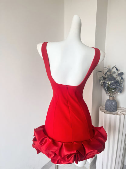Sexy Sheath Scoop Neck Red Short Homecoming Dress Summer Hoco Dresses Mini Cocktail Dress DH2474