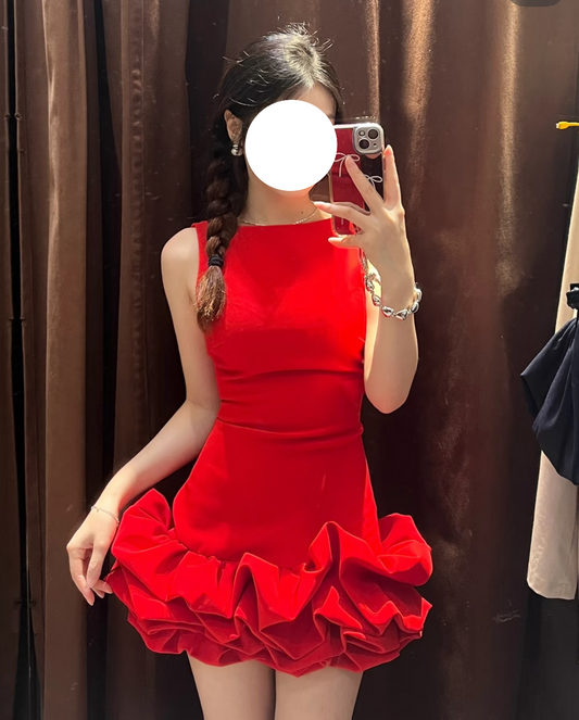 Sexy Sheath Scoop Neck Red Short Homecoming Dress Summer Hoco Dresses Mini Cocktail Dress DH2474