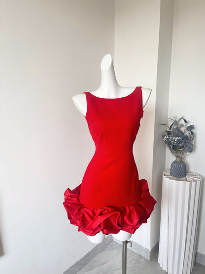 Sexy Sheath Scoop Neck Red Short Homecoming Dress Summer Hoco Dresses Mini Cocktail Dress DH2474