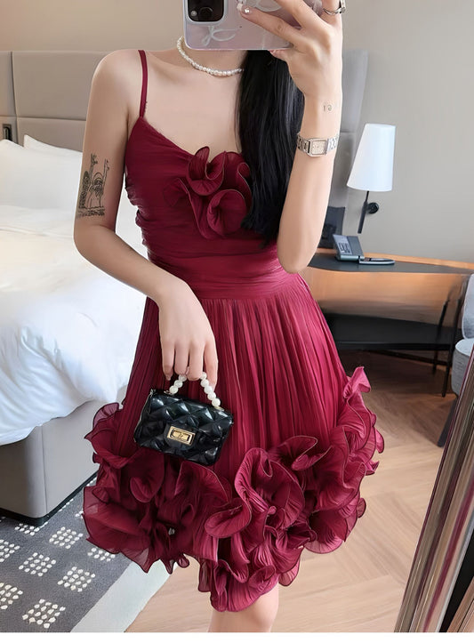 Vestido de fiesta modesto con tirantes finos, azul polvoriento, vestidos formales de bienvenida, vestidos cortos para 16.º cumpleaños, vestido de graduación, minivestidos Hoco DH2531