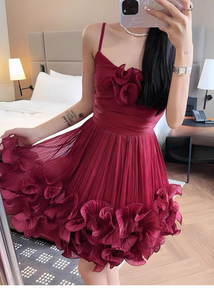 Modest Ball Gown Spaghetti Straps Dusty Blue Formal Homecoming Dresses Short 16th Birthday Outfits Graduation Dress Mini Hoco Dresses DH2531