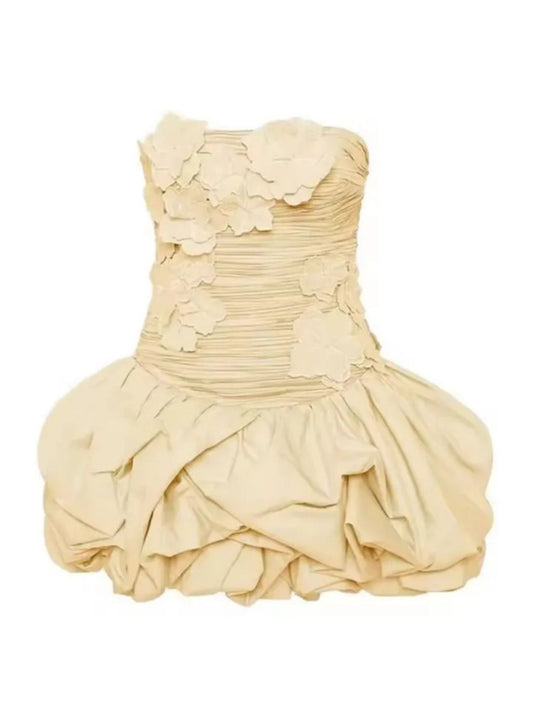 Vestido de fiesta modesto sin tirantes, de satén y encaje, para fiesta de bienvenida, corto, para cumpleaños número 16, vestido de graduación, minivestidos Hoco DH2540