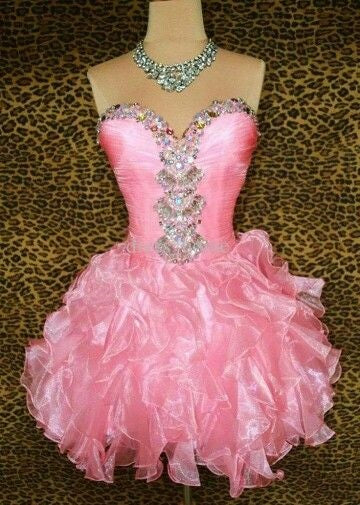 Cute Ball Gown Sweetheart Light Pink Tulle Formal Homecoming Dresses 8th Grad Dance Graduation Dress Short Mini Hoco Dresses DH2564