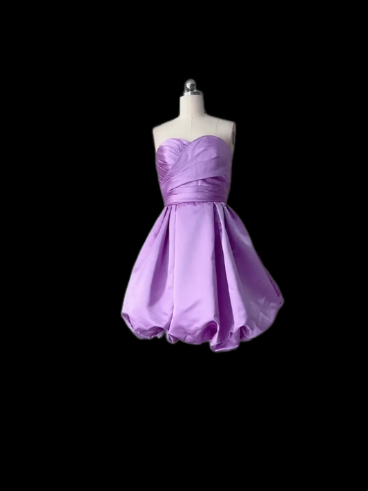 Vestido de fiesta retro con escote corazón, color lila, para fiesta de bienvenida, para cumpleaños número 18, vestido de graduación, minivestido corto DH2565